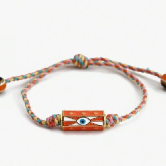 NWT Marie Lichtenberg style vintage vibe locket evil eye charm bracelet - Picture 2 of 5